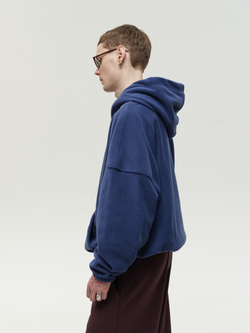 Drawstring Hoodie Navy Smoke