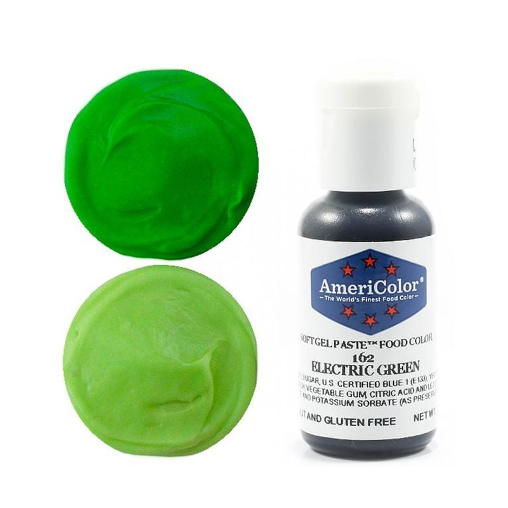 Гелевая краска #162 Americolor Electric Green «Зеленый электрик» 21 гр