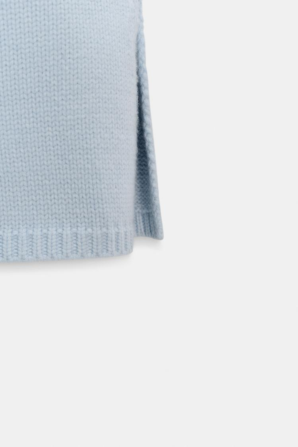 ZARA ТРИКОТАЖНЫЙ ЖИЛЕТ С АКЦЕНТНЫМИ ПЛЕЧАМИ, СИНИЙ