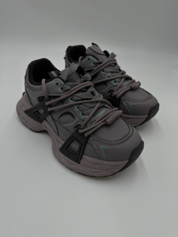 Кроссовки женcкие экокожа арт. 835-10 цвет "серый,коричневый"