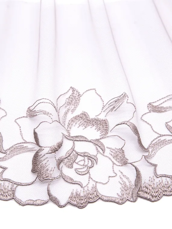 05-111 ОПТ Вышивка на неэл. сетке 21 см, Rose, кофейная роза/бронза