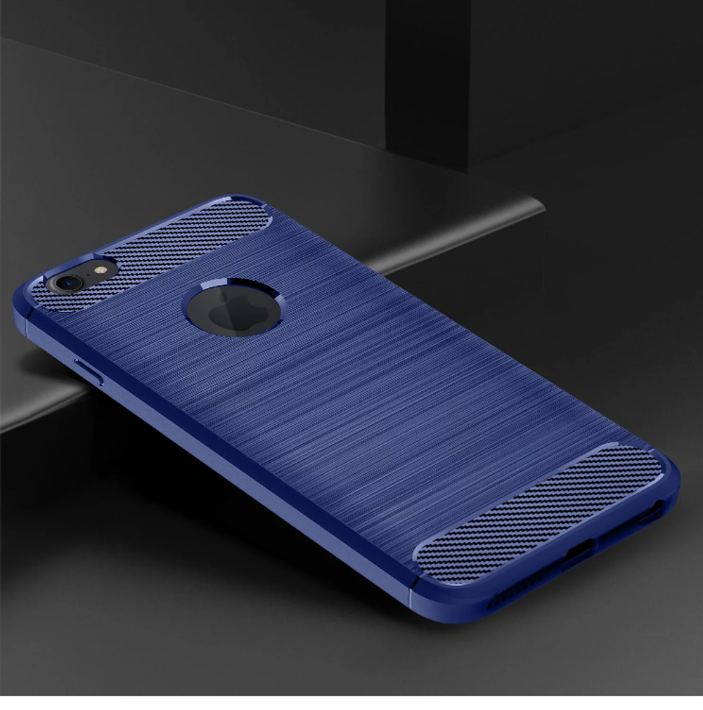 Чехол для iPhone 6 Plus (iPhone 6S Plus) цвет Blue (синий), серия Carbon от Caseport