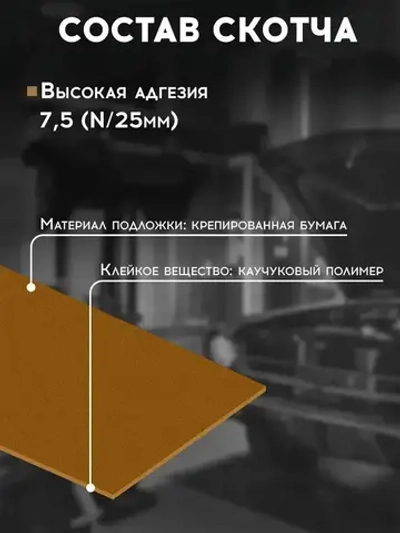 Малярный скотч 36мм*40м бумажный КОРИЧНЕВЫЙ 1 шт REMIX клейкая лента для покраски авто, ремонта / малярная лента без следов, термостойкая