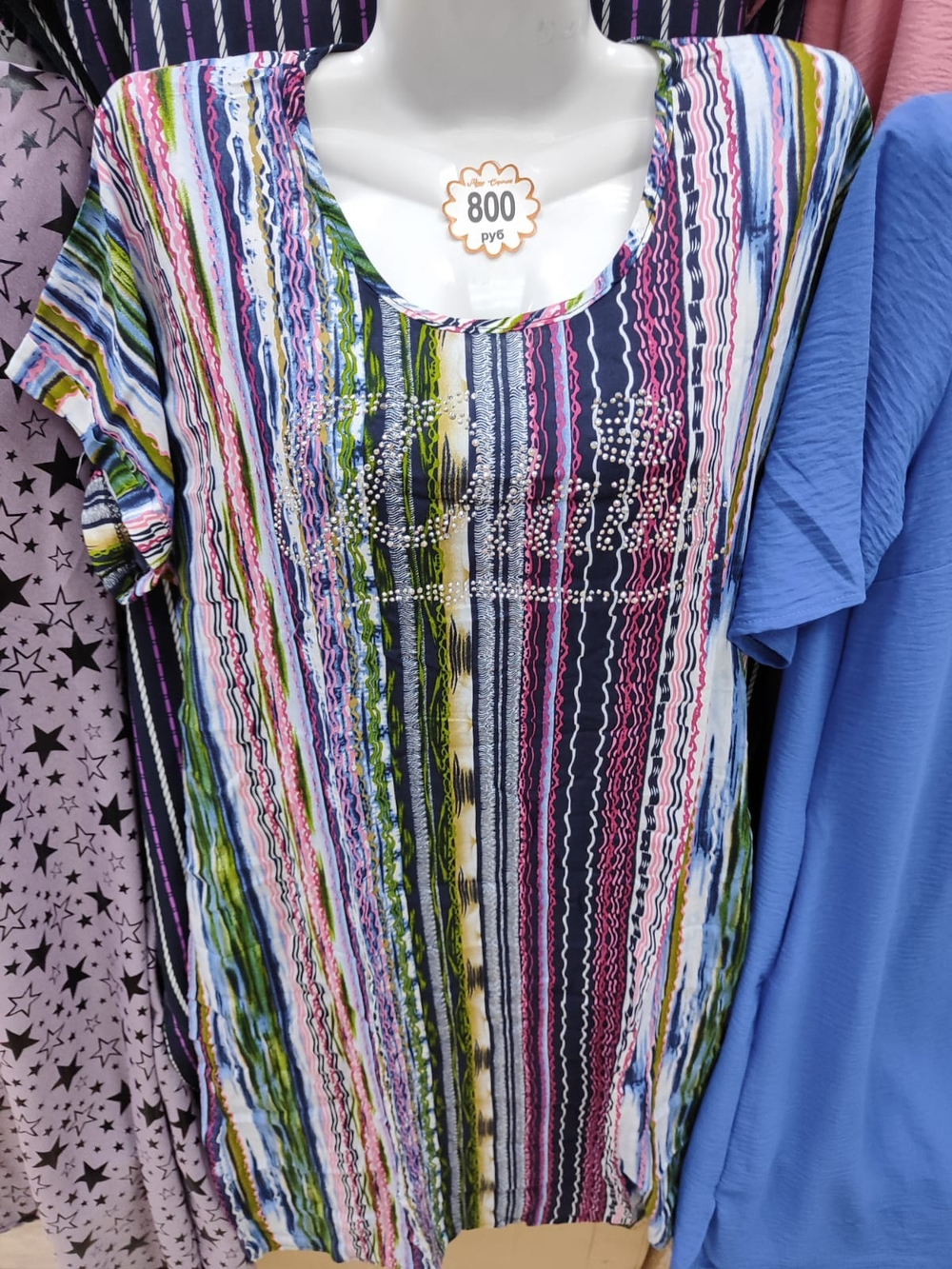 [m]Туника штапель полоска ТН0007