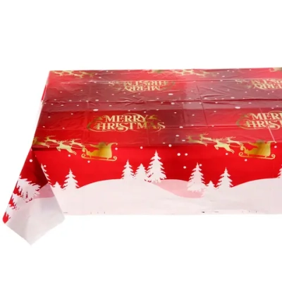 Скатерть «Рождественные олени» 108*180 см, пвх, Красный