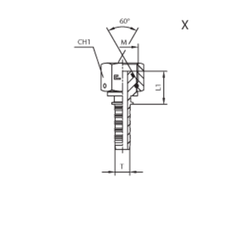 Фитинг DN 25 DKM (Г) 38x1.5 (штифтованная гайка, o-ring)