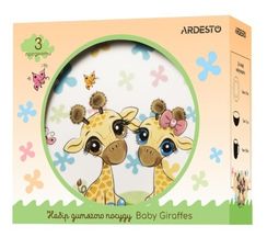 Yemək dəsti Ardesto Set of children's dishes Baby giraffes, 3 pcs., new bone china
