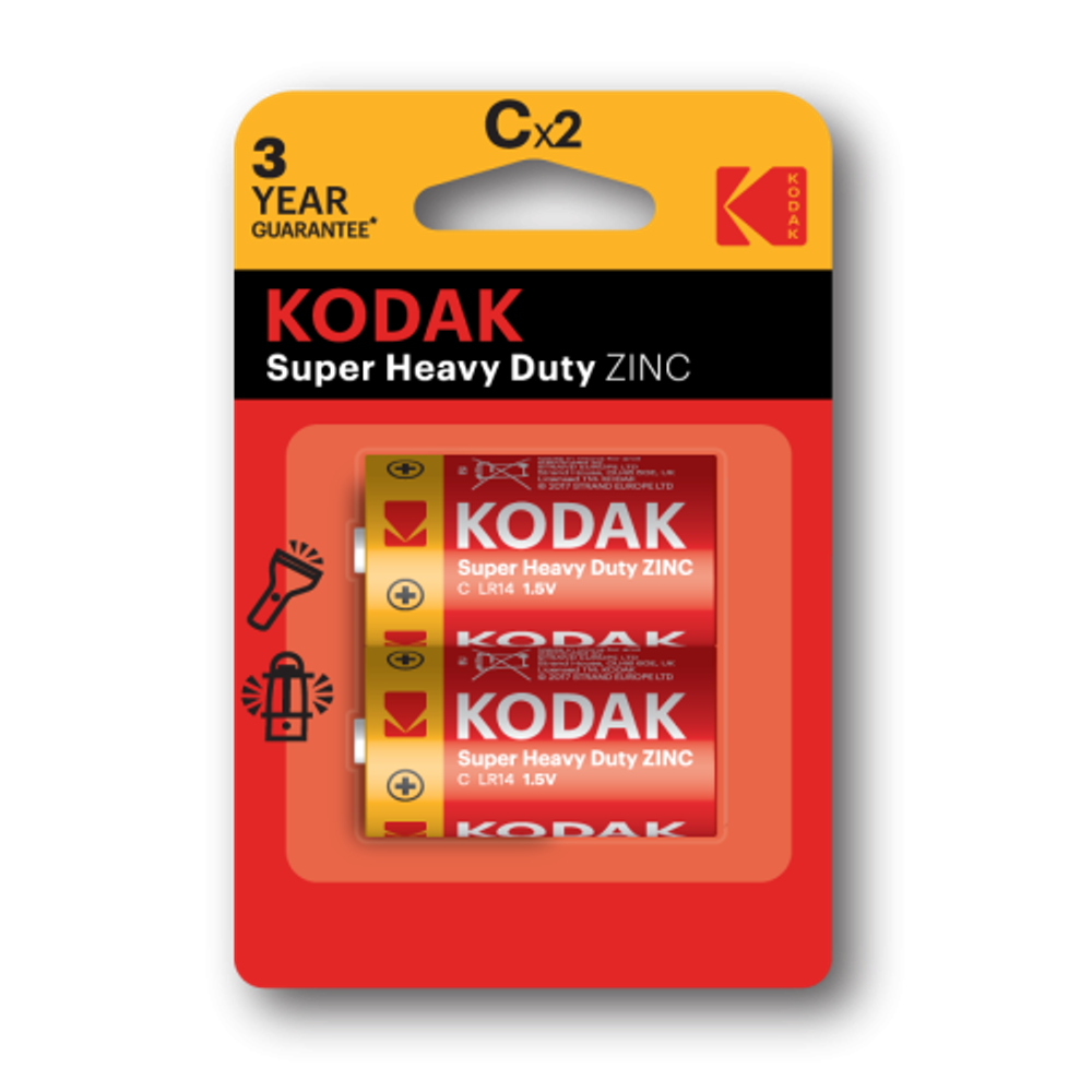 Батарейки Kodak R14-2BL SUPER HEAVY DUTY Zinc [KCHZ-2]