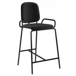 Стул полубарный LATITUDE Ror, 2 Frame, велюр, черный/черный