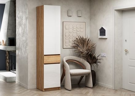 Шкаф Стоуби ШК-500 (дуб крафт золотой/глянец белый), Интерьер Центр, г.Пенза