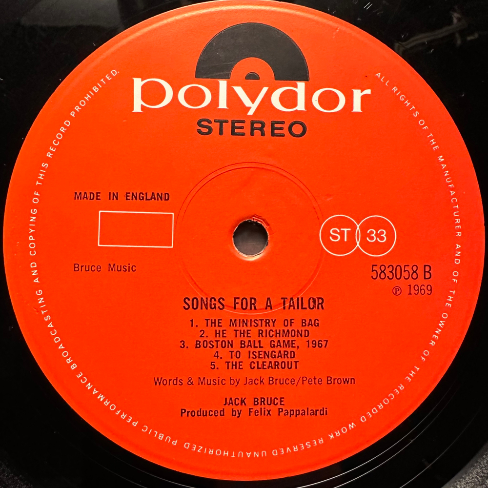 Jack Bruce - Songs For A Tailor (Англия 1969г.)