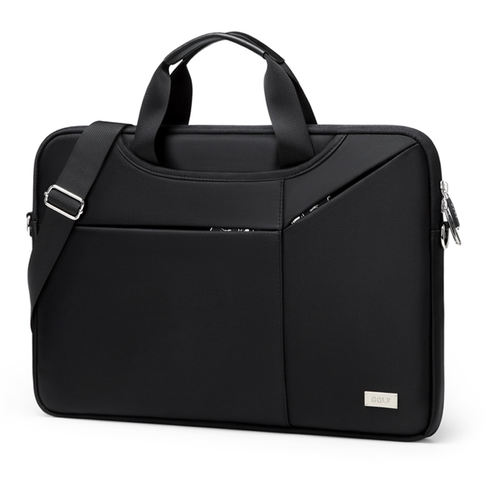 GOLF Fabric Briefcase Laptop Bag Large Men"s Black/Gray