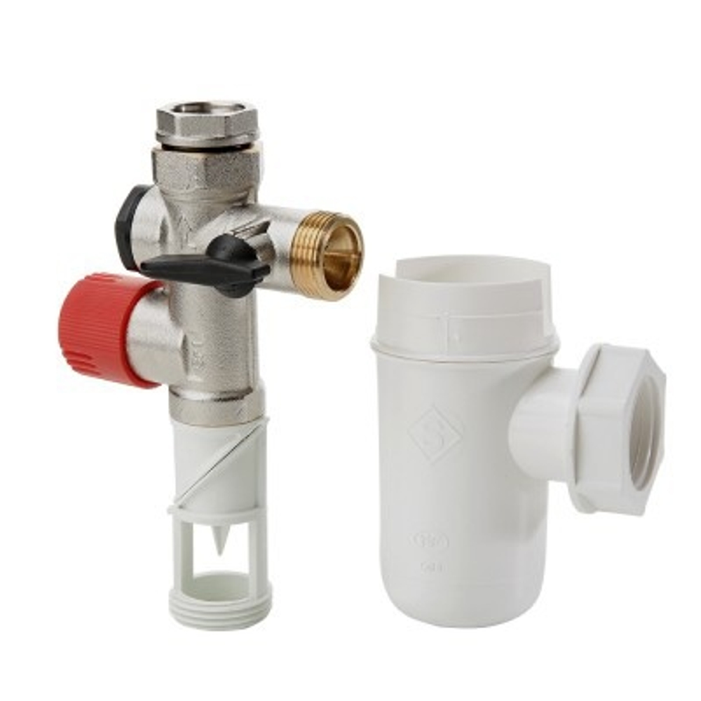 Группа безопасности бойлера 7 бар (группа 3/4 + сифон + переходник 3/4 х1/2) VALTEC