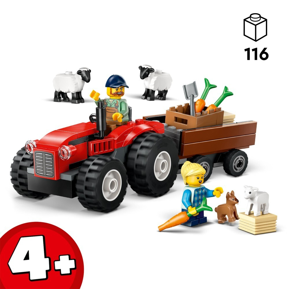 LEGO City/ Красный трактор с прицепом и овцами/ 60461