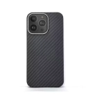 Чехол-накладка Kzdoo Keivlar Case для iPhone 15 карбоновый (черно-серый в полоску)