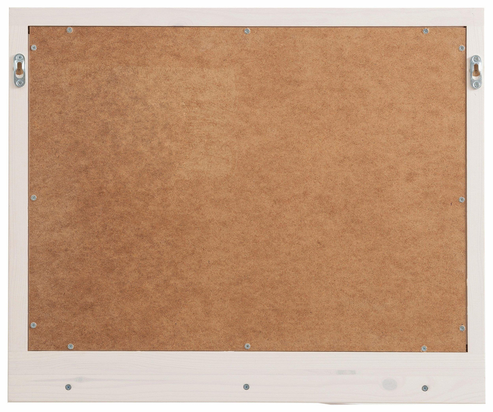 Зеркало настенное 60х50, Джосси, прямоугольное, для ванной, спальни, прихожей, в деревянной раме, белый, Dipriz