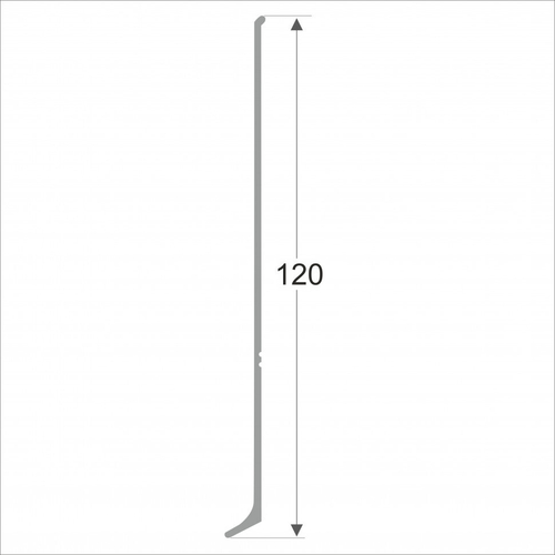 Алюминиевый плинтус ПЛ-120 серебро матовое 3000 мм