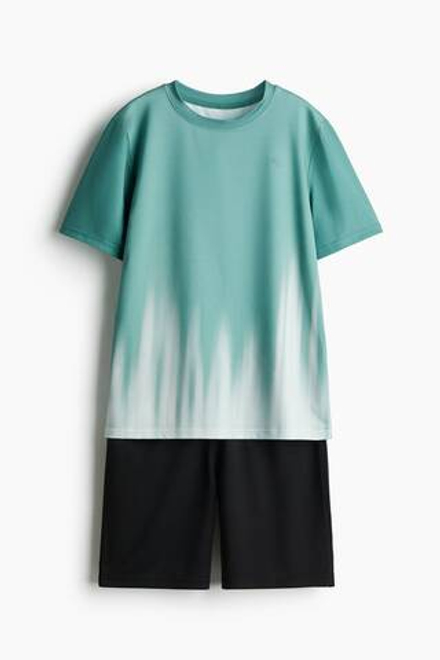 H&M Комплект из футболки и шорт из функциональной ткани DryMove, бирюзовый