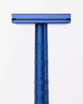 Т-образная бритва (станок) Henson Shaving AL13 v2.0, синяя, Mild
