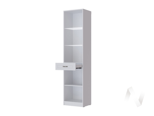 Пенал-витрина Гостиная Апполия (белый/белый дуб)