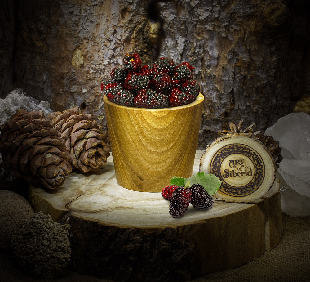 Деревянный стакан из вяза для чая, кваса и прочих напитков. C10