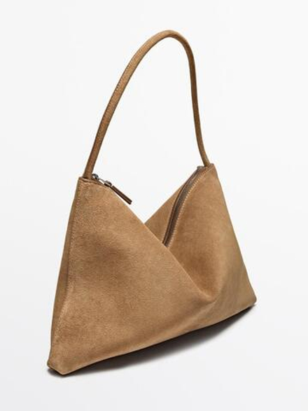 Massimo Dutti Замшевая сумка, песочный