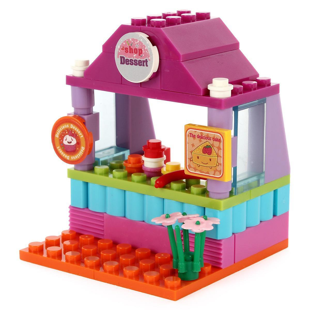 Конструктор блочный Аусини Мир чудес "Кафе Цыпленок" 84эл. коробка 24307