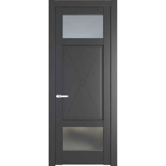 Межкомнатная дверь эмаль Profil Doors 1.3.2PM графит остеклённая