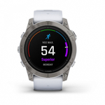 Смарт часы Garmin Epix Pro (Gen 2) Sapphire Edition 51 мм, титановый белый, DLC, белый силиконовый ремешок