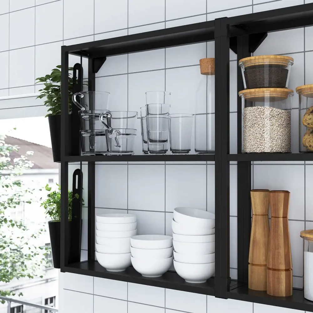 Стеллаж - IKEA ENHET/ЭНХЕТ ИКЕА, 60х15х75 см, антрацит