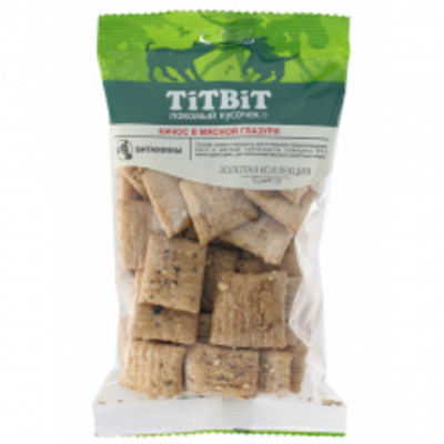 Титбит Золотая коллекция Начос в мясной глазури для собак 130г