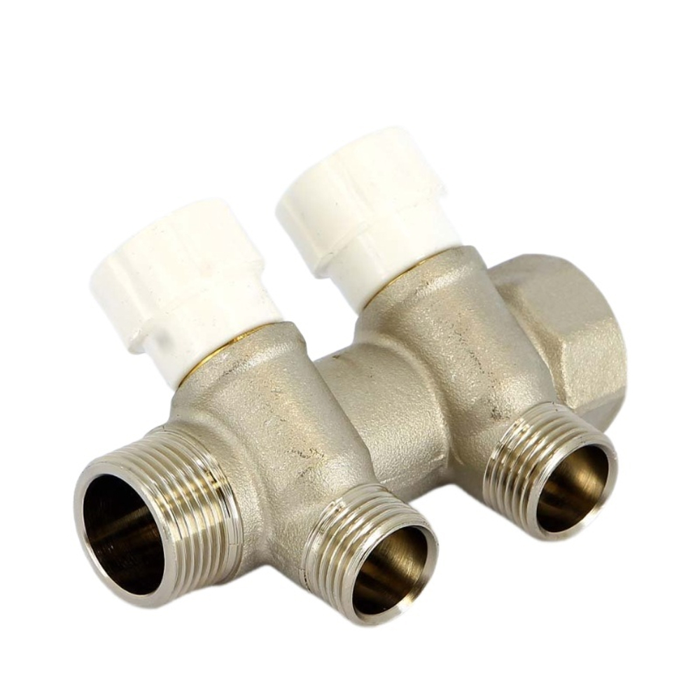 Коллектор UNI-FIT 3/4х1/2 н.р на 2 вых с вентилями