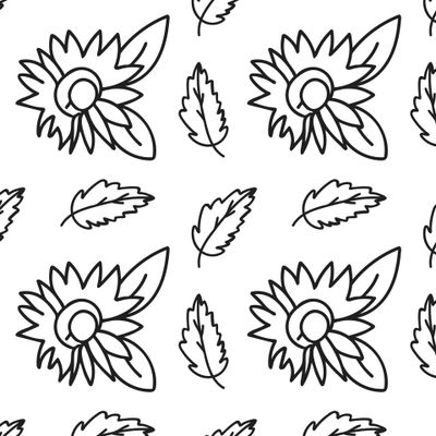 Бесшовный принт c осенней ботаникой