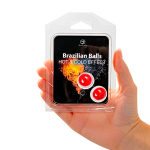 Набор из 2 шариков с массажным маслом и охлаждающим и разогревающим эффектом Secret Play Brazilian Balls