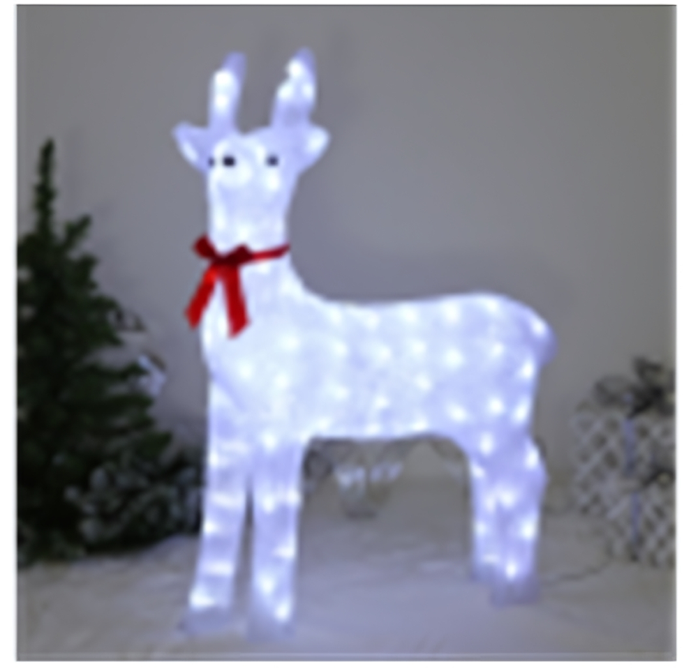 Фигура светодиодная "Загадочный олень" 55*24*75 см, 100 ламп LED, белый (Серпантин)