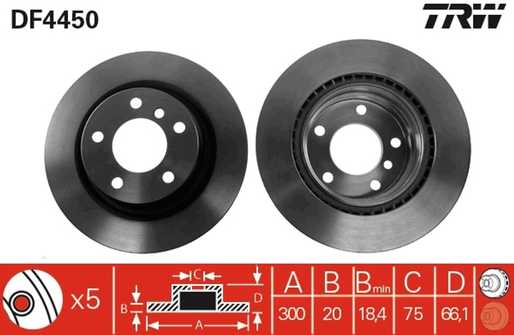 TRW - DF4450-TRW - Brake Disc