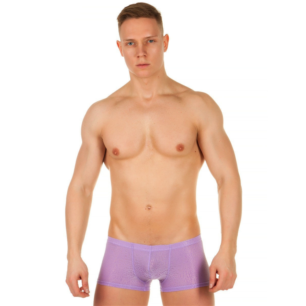 Мужские трусы боксеры в узорчатую сетку в виде змеиной чешуи Romeo Rossi Snake Lilac Boxer