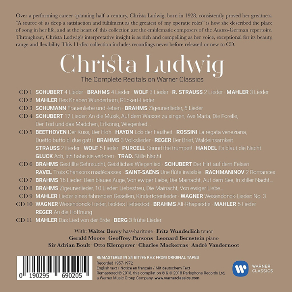 Christa Ludwig / The Complete Recitals On Warner Classics (11CD)