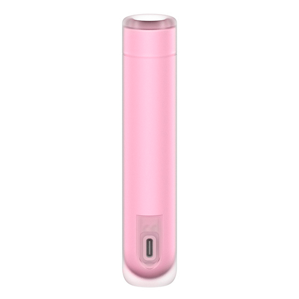 Розовый вакуумный стимулятор 12,5см в виде губной помады Satisfyer First Kiss 3D