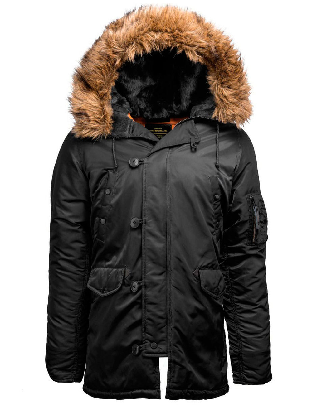 Куртка Аляска Alpha Slim Fit N-3B (черная - black)
