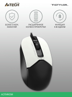 Мышь A4Tech Fstyler FM12 Panda белый/черный
