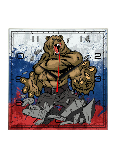 Часы настенные ЧЗ ИДЕАЛ с символикой России, 28 см, плавный бесшумный механизм Декор для дома, подарок