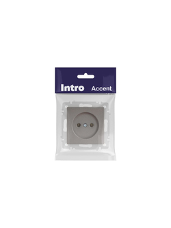 Розетка 1-м СП Accent 6-201-09 16А IP20 250В 2P титан Intro Б0063673