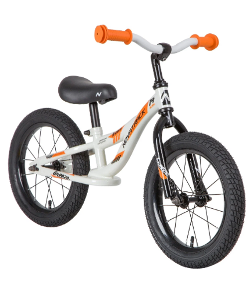 Беговел Novatrack Breeze 14, Белый/Оранжевый