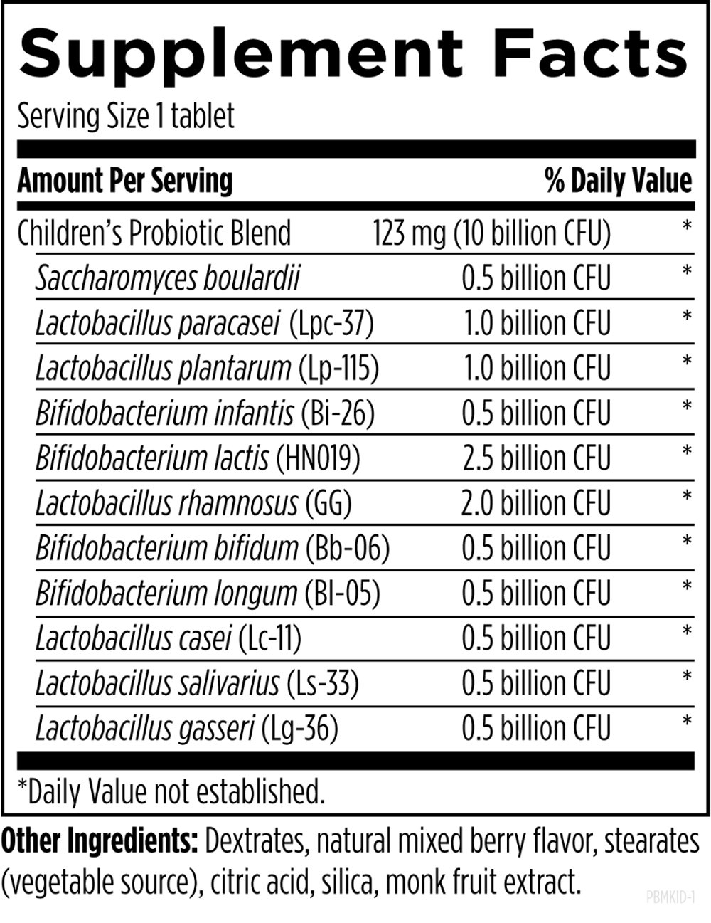 Designs For Health - PBMKID - ProbioMed Kids 30 tablets