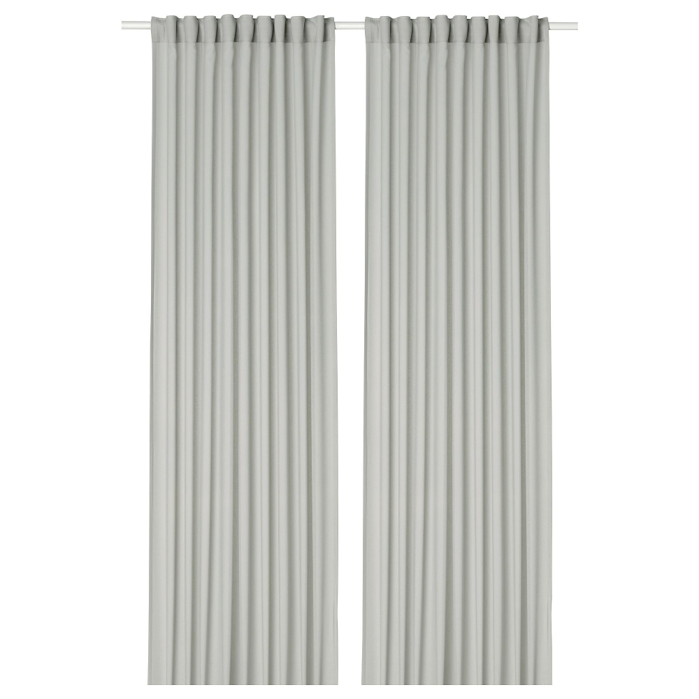 Комплект штор IKEA ROSENROBINIA (РОЗЕНРОБИН), Светло-серый, 145x250 см, 2 шт