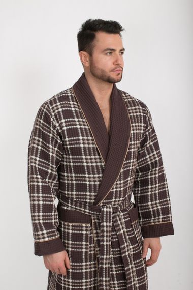 Вафельный мужской халат Gentelmen Style шоколадный