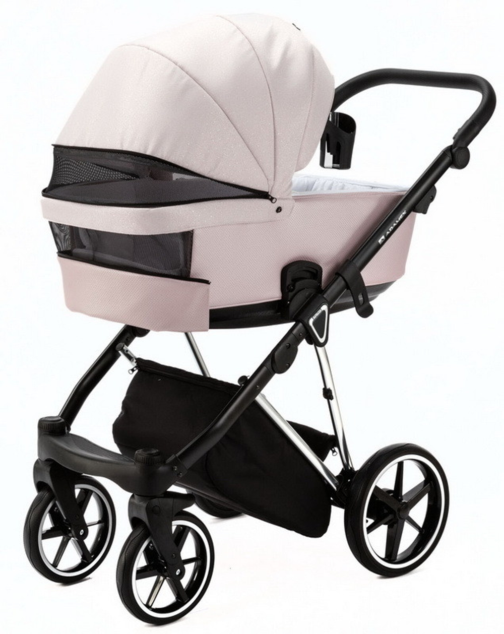 Детская коляска Adamex Belissa Special Edition 3 в 1 B-PS590 (РОЗ С БЛЁСТ ХРОМ.РАМ)