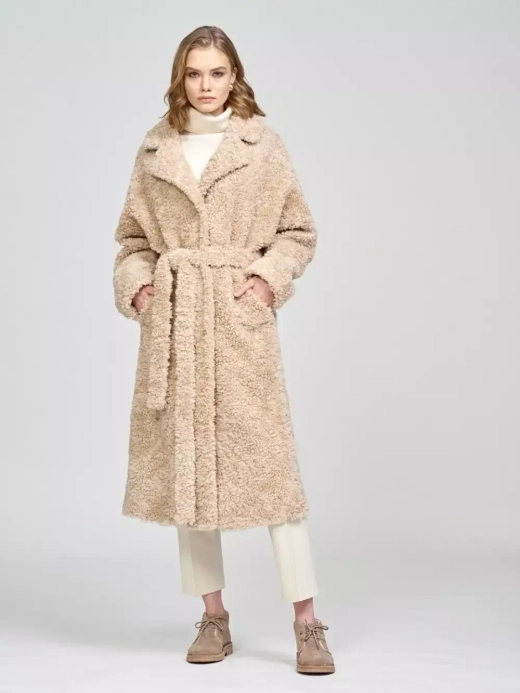 Шуба женская Чебурашка Тедди, бежевый, SilverFox