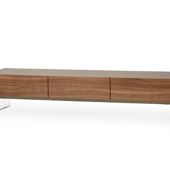 ТВ-тумба Somerset 188х38 см, шпон ореха, стеклянные ножки